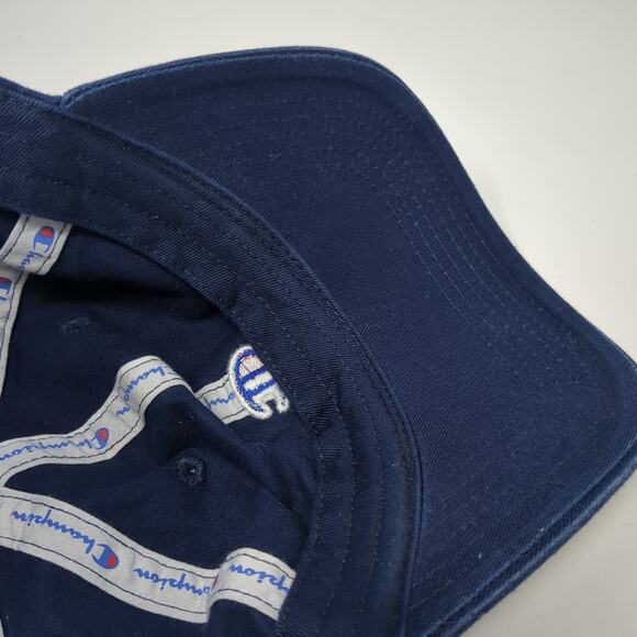 Champion C Logo Slideback Hat Blue One Size Embroidered Vent Holes - Picture 8 of 9